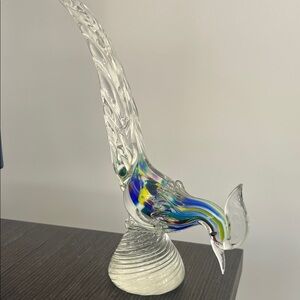 Multicolor Glass Art Pheasant Figurine- Home Art